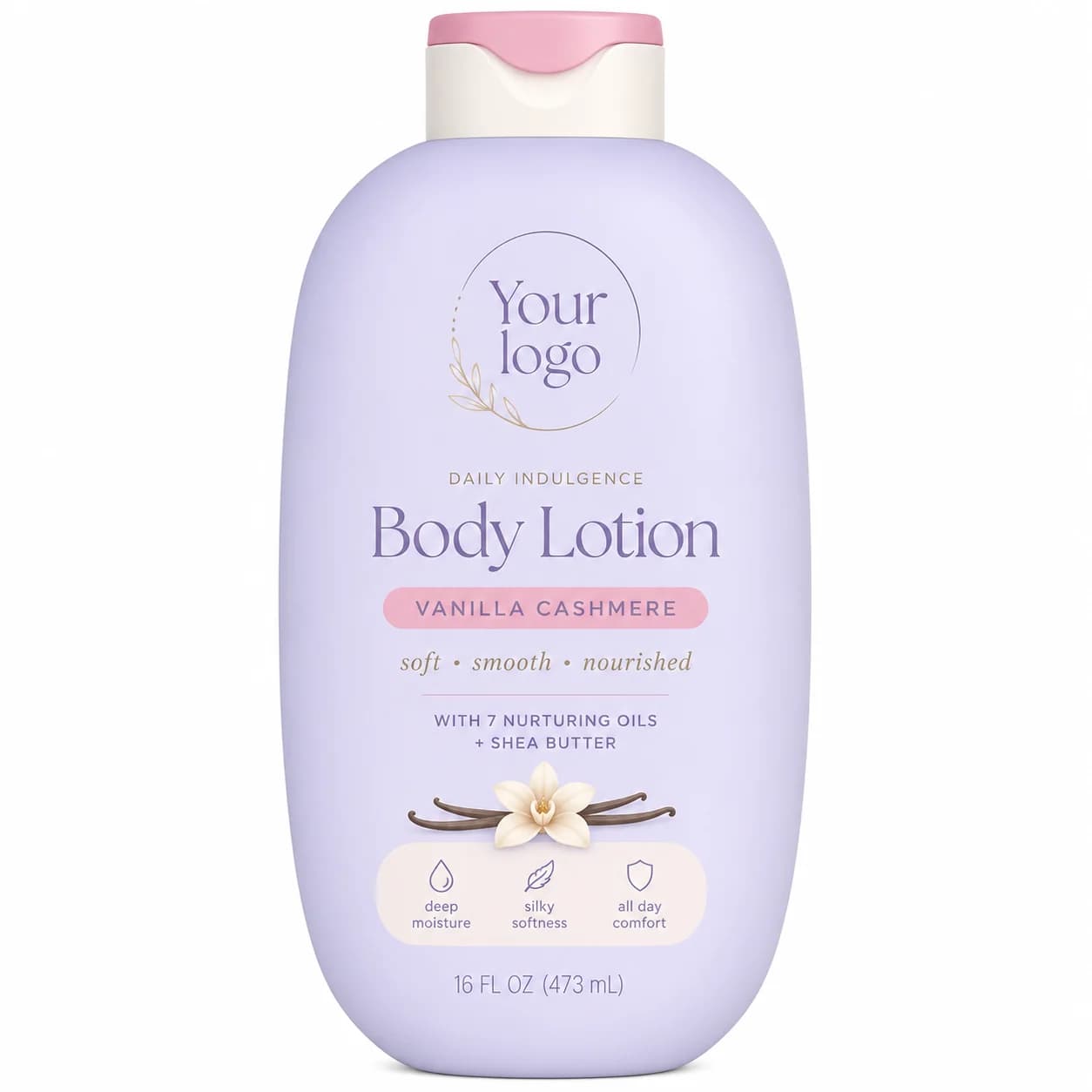 Your Logo shea better body lotion vanilla cashmere packaging reference