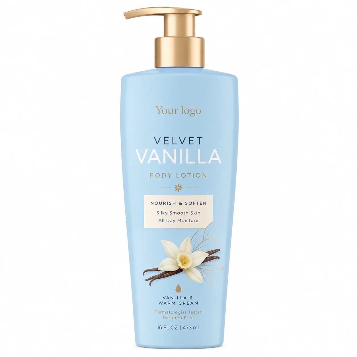 Your Logo shea fusion vanilla crush body lotion packaging reference