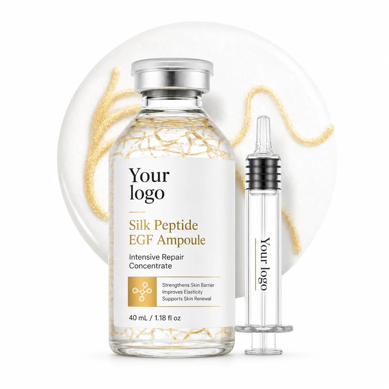 YOUR LOGO private-label silk peptide egf ampoule packaging concept, 40 mL / 1.18 fl oz