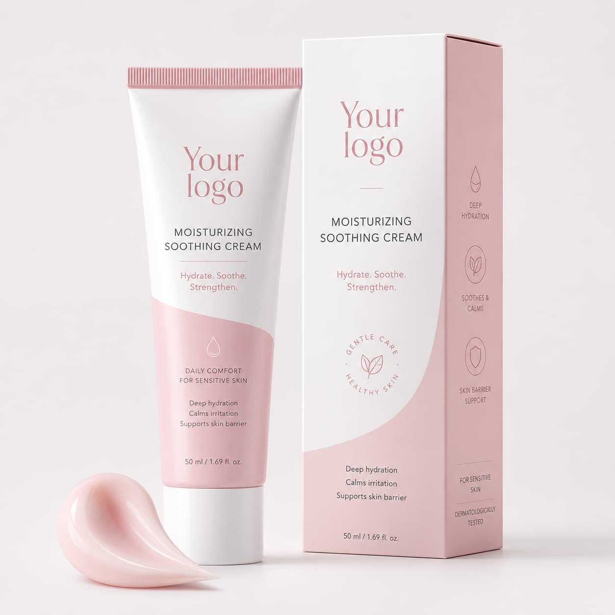 Your Logo soothing moisturizing cream packaging reference