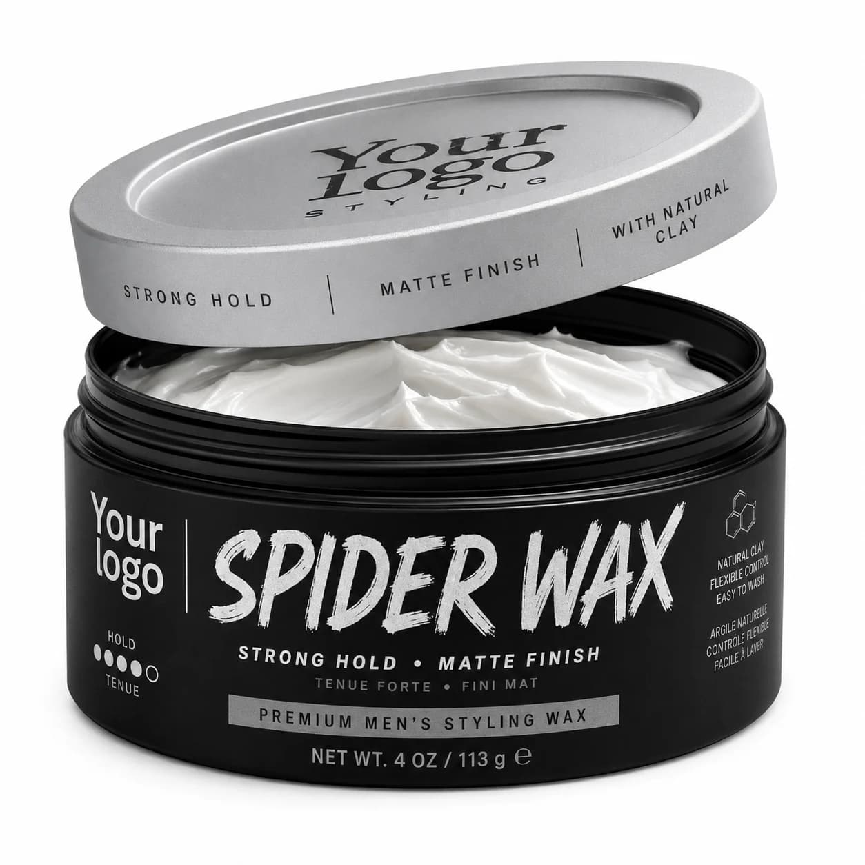Your Logo spider hair wax for men packaging reference