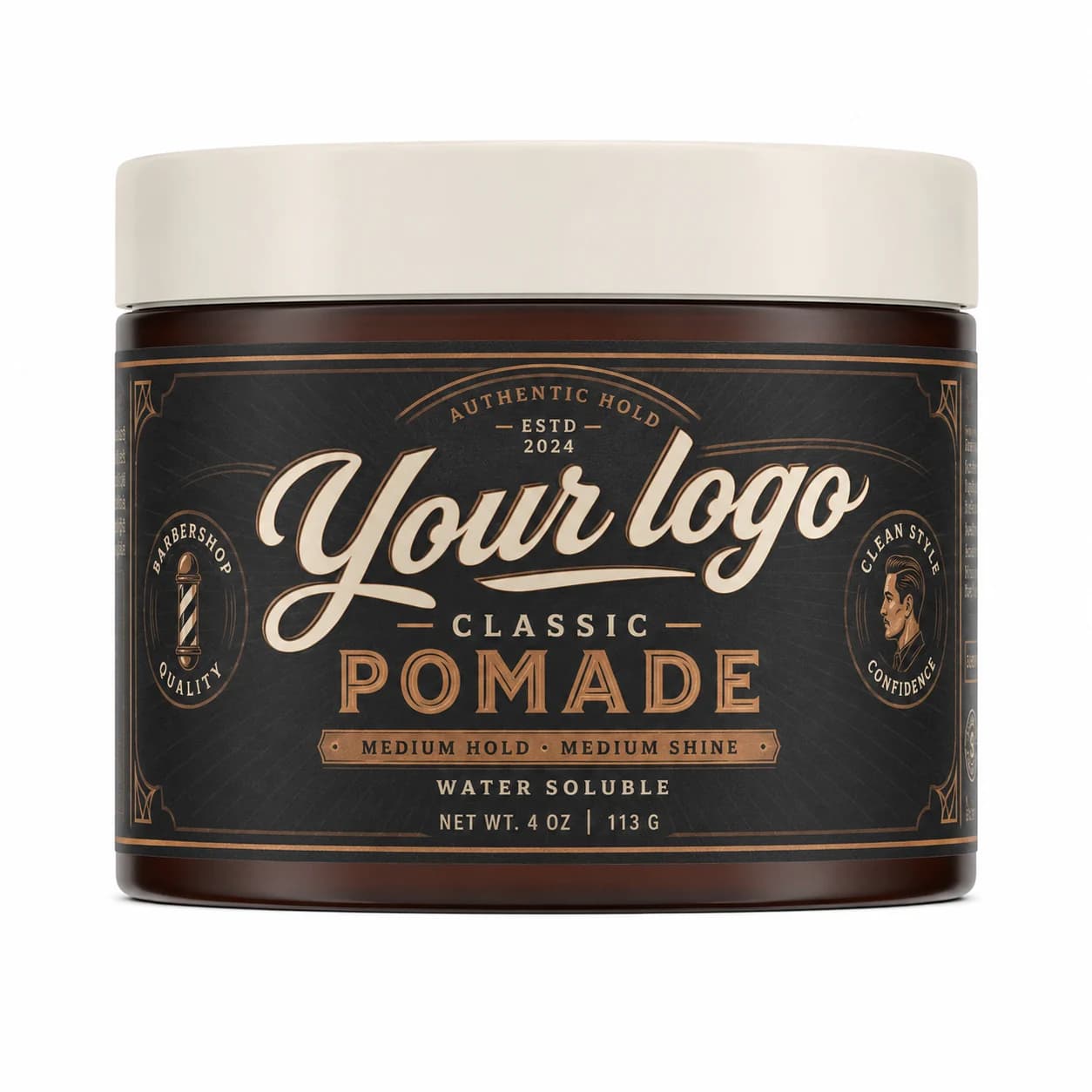 Your Logo classic hold men's pomade packaging reference