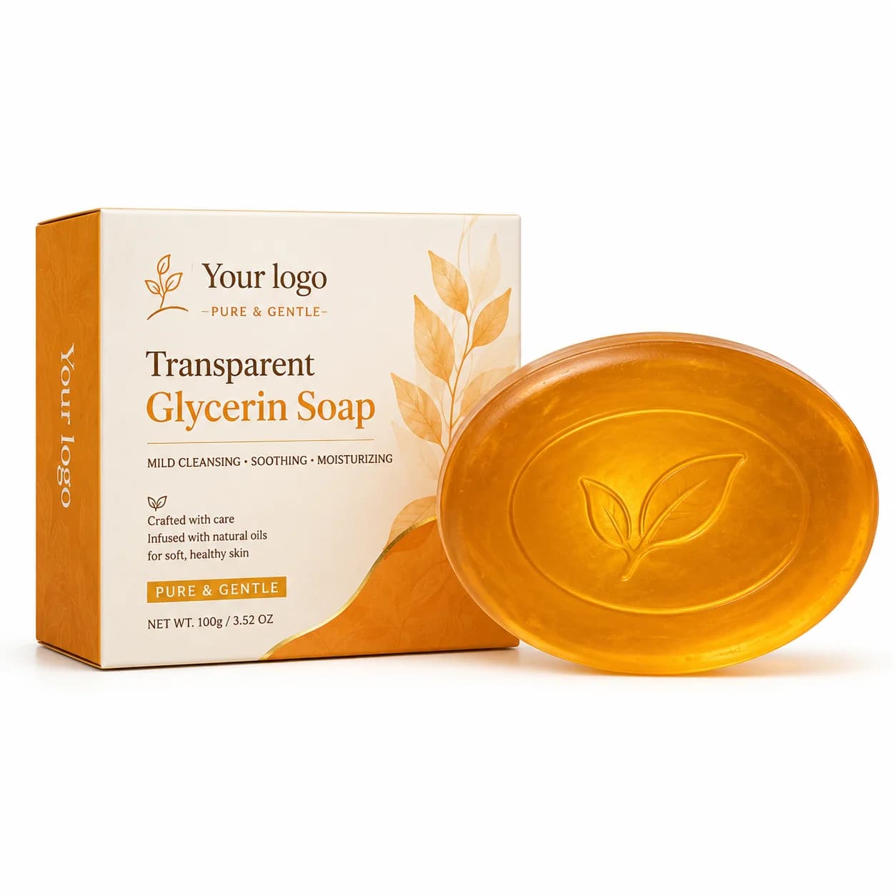 Your Logo transparent cleansing bar packaging reference
