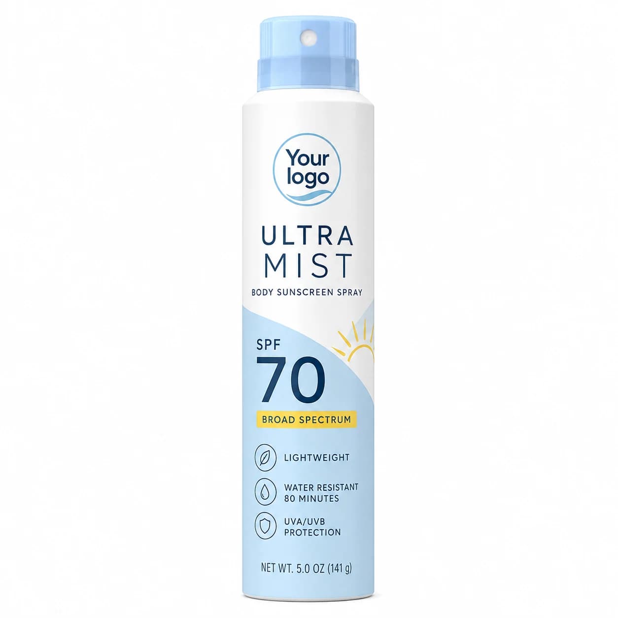 Your Logo ultra sheer dry touch sunscreen packaging reference