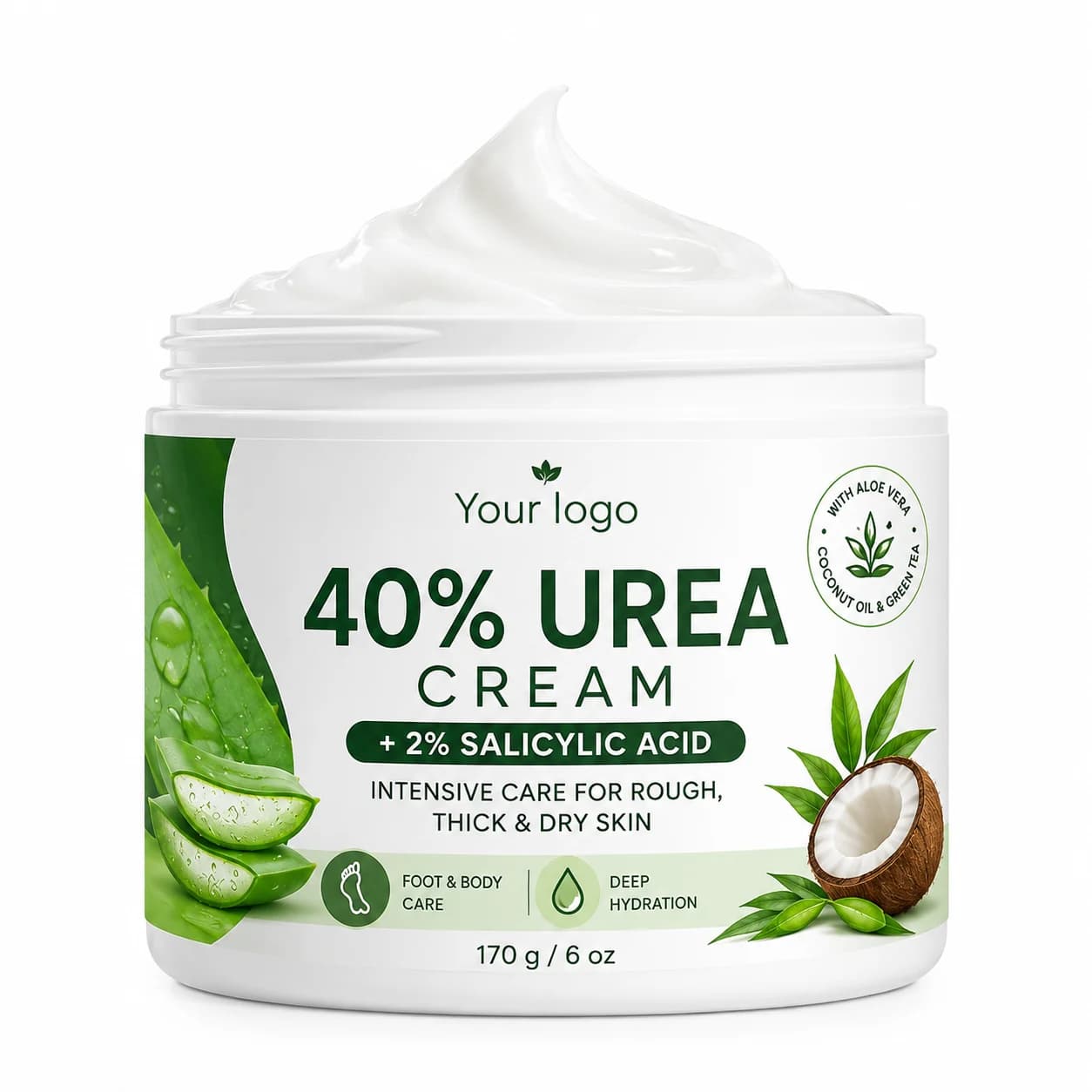Your Logo urea cream 40 percent for feet maximum strength foot cream packaging reference