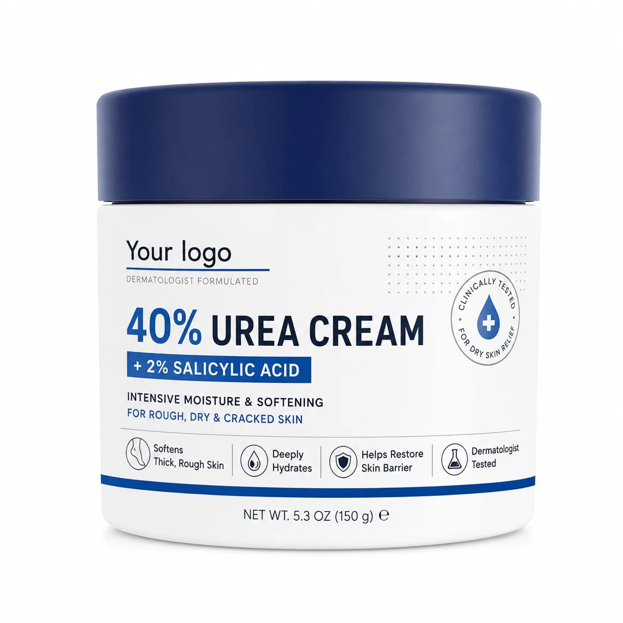 Your Logo urea cream 40 percent with 2 percent salicylic acid, foot & hand cream packaging reference