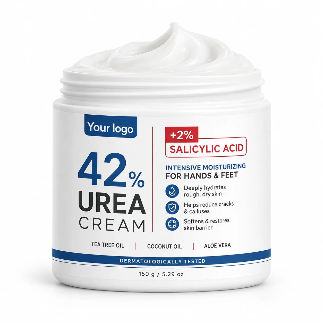 Your Logo urea cream 42% to soften smooth foot cream packaging reference