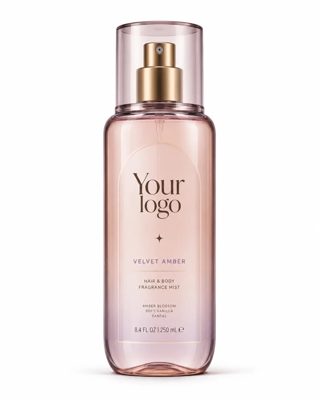 Your Logo vanilla skin body mist packaging reference