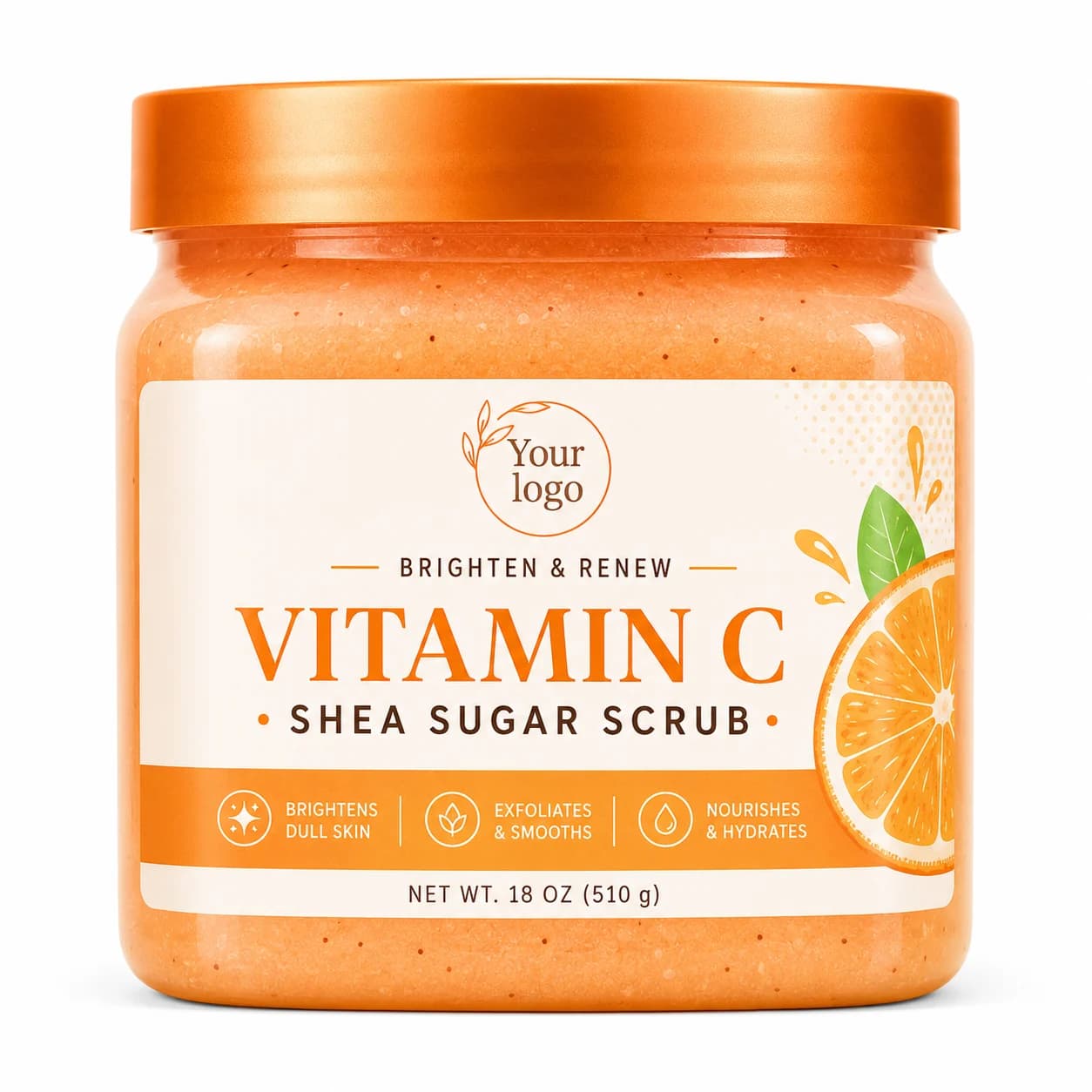 Your Logo vitamin c body scrub packaging reference